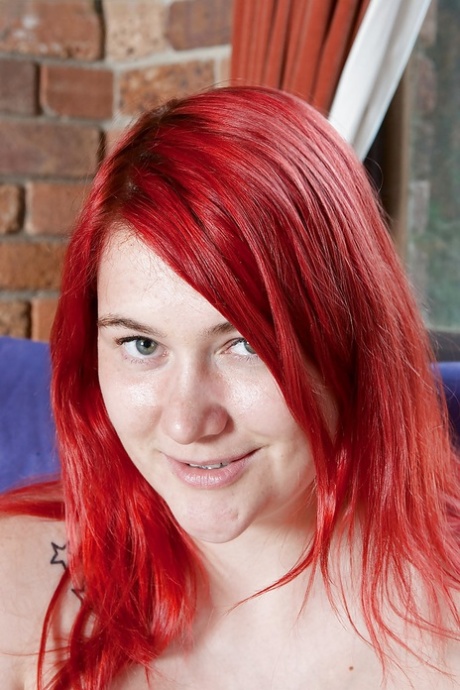 Chubby redhead teen Adalin shows off her puffy hairy pussy and fat butt 97740900